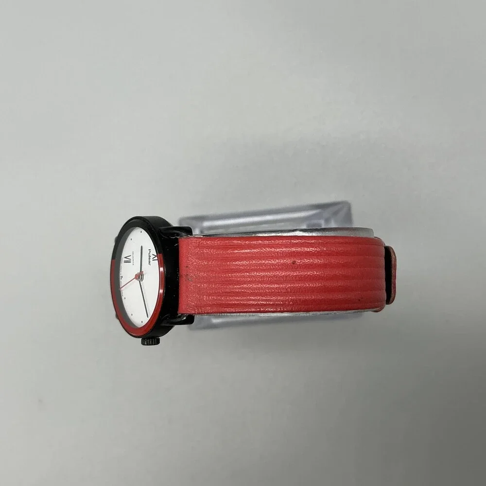 Pulsar V233-0100 Womens Watch 23mm White Dial Red Leather Quartz New Battery